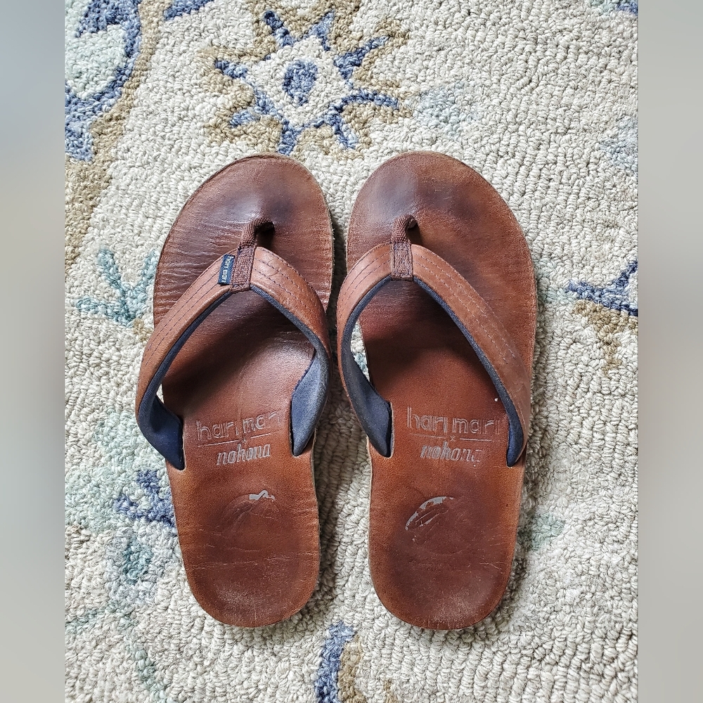 Hari Mari Leather Sandals Flip FLops Size 6